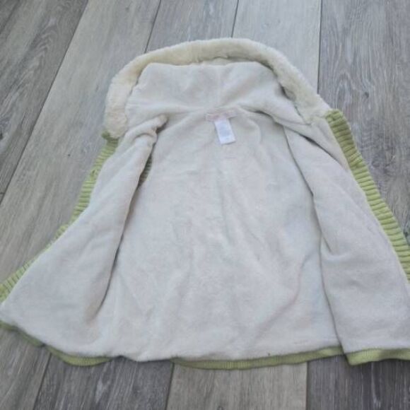 Janie & Jack snuggly warm vest for 2T mini hearts 💕 green and white hooded soft - Picture 12 of 12